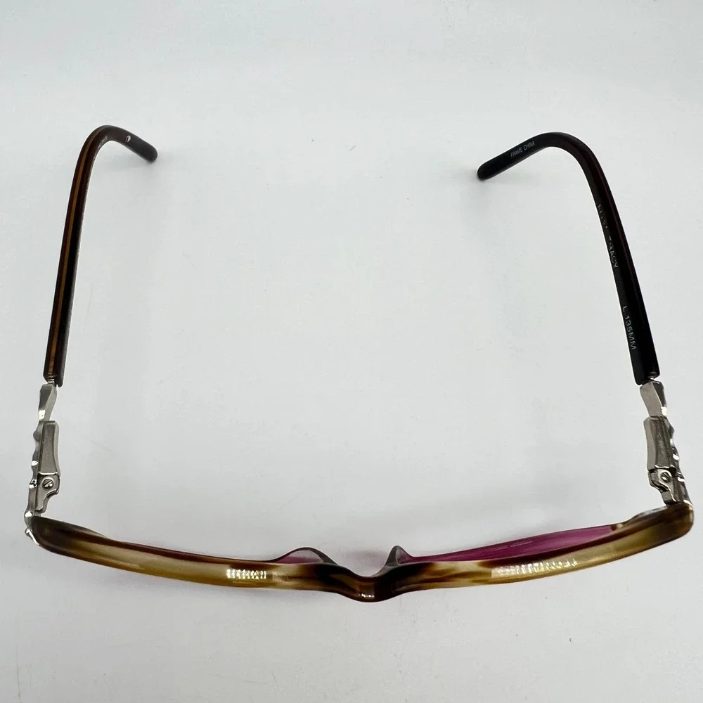 Ellen Tracy CV Dhaka Brown Pink Rhinestone 52mm 16 135 Women Eyeglass Frame Only